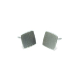 nishnabotna jewelry, small, simple, square, sterling silver botna stud earrings