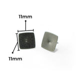 nishnabotna jewelry, simple, square, sterling silver botna stud earrings with center dot