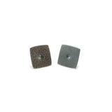 nishnabotna jewelry, simple, square, sterling silver botna stud earrings with center dot