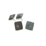 nishnabotna jewelry, simple, square, sterling silver botna stud earrings with center dot