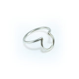 nishnabotna jewelry, sterling silver cass ring with offset circle on band