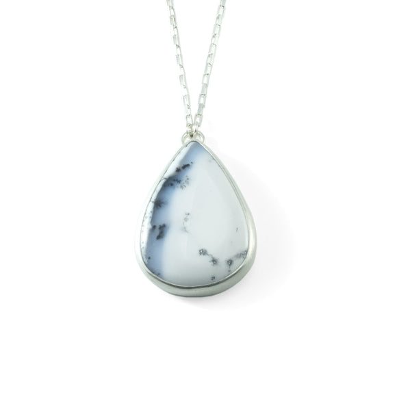 nishnabotna silver necklace with dendritic agate