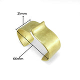 nishnabotna jewelry, wide brass furrow cuff bracelet with bend