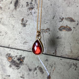 nishnabotna garnet pendant necklace 14k yellow gold